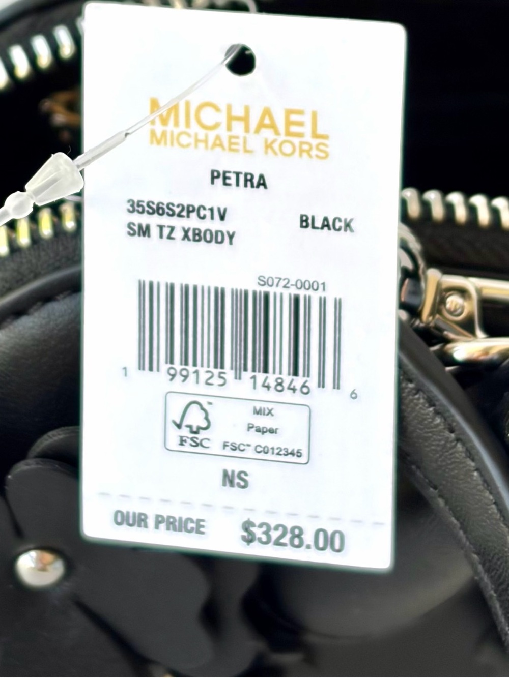 Michael Kors Black Small Floral Satchel Crossbody Black - Picture 13 of 13
